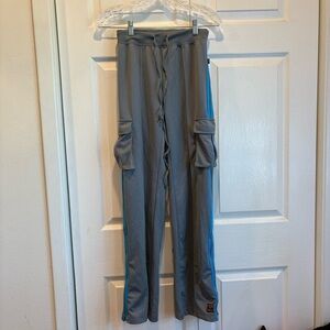 Vintage Y2K Big Flirt Gray And Baby Blue Cargo Track Pants - Size Small
